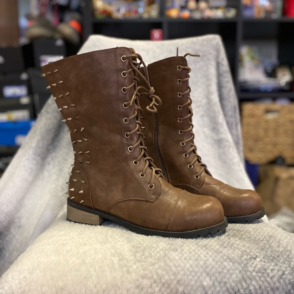 TORRID - Never worn! Combat boots w/ gold spikes.